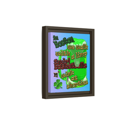 celtics logo - framed canvas art (light blue-purple wave)