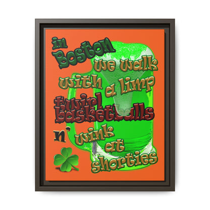 celtics logo - framed canvas art (orange)