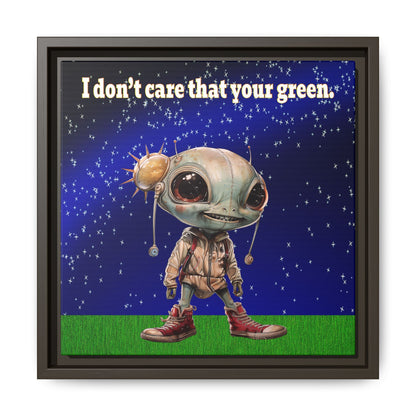 I don't care that your green - framed canvas art ('snoops' background)