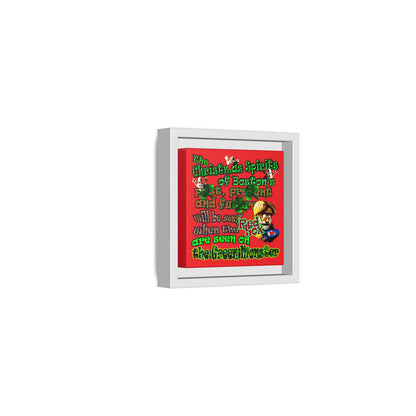 christmas spirits of boston - framed canvas art (red)
