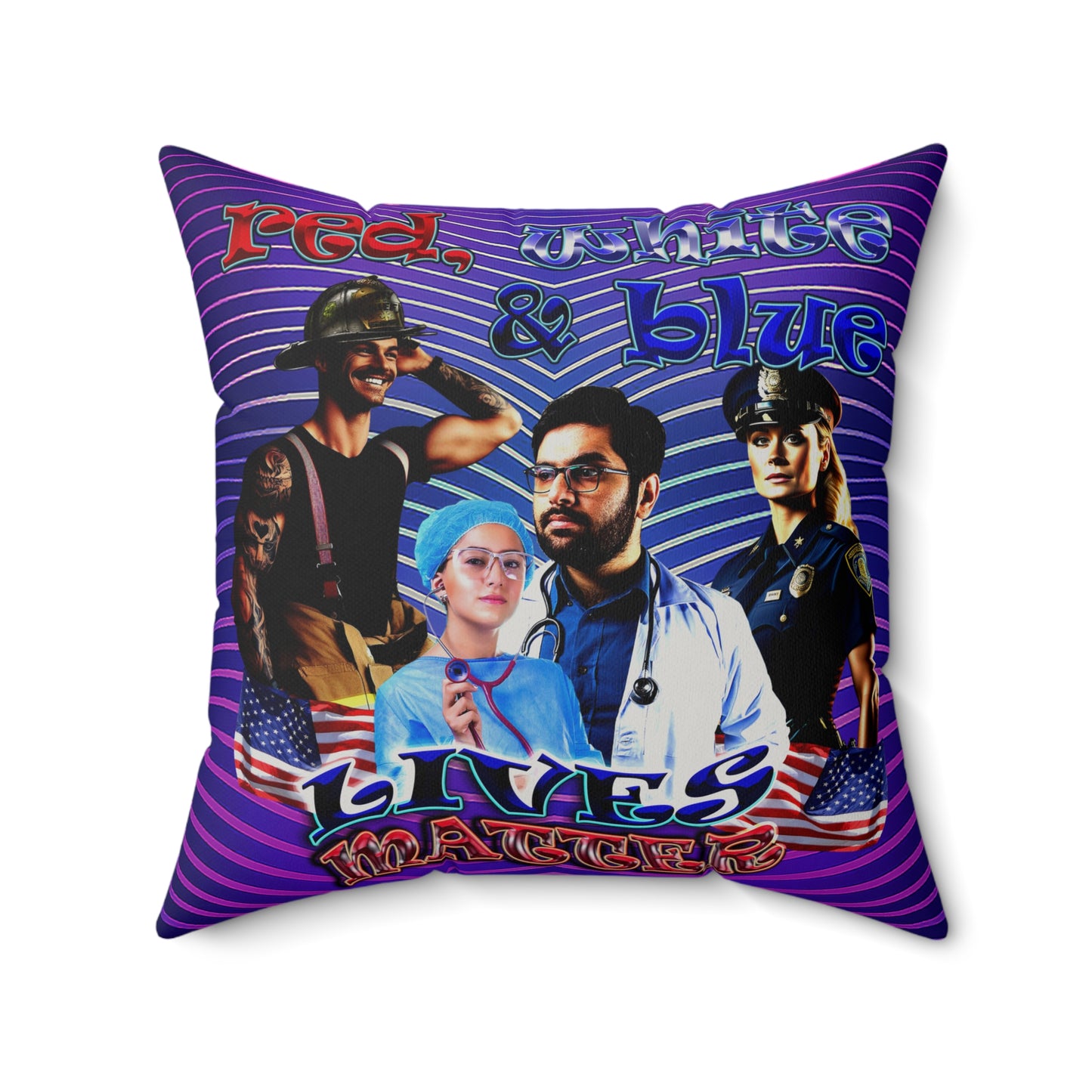 rw&b lives matter - Faux Suede Square Pillow - (purple wave)