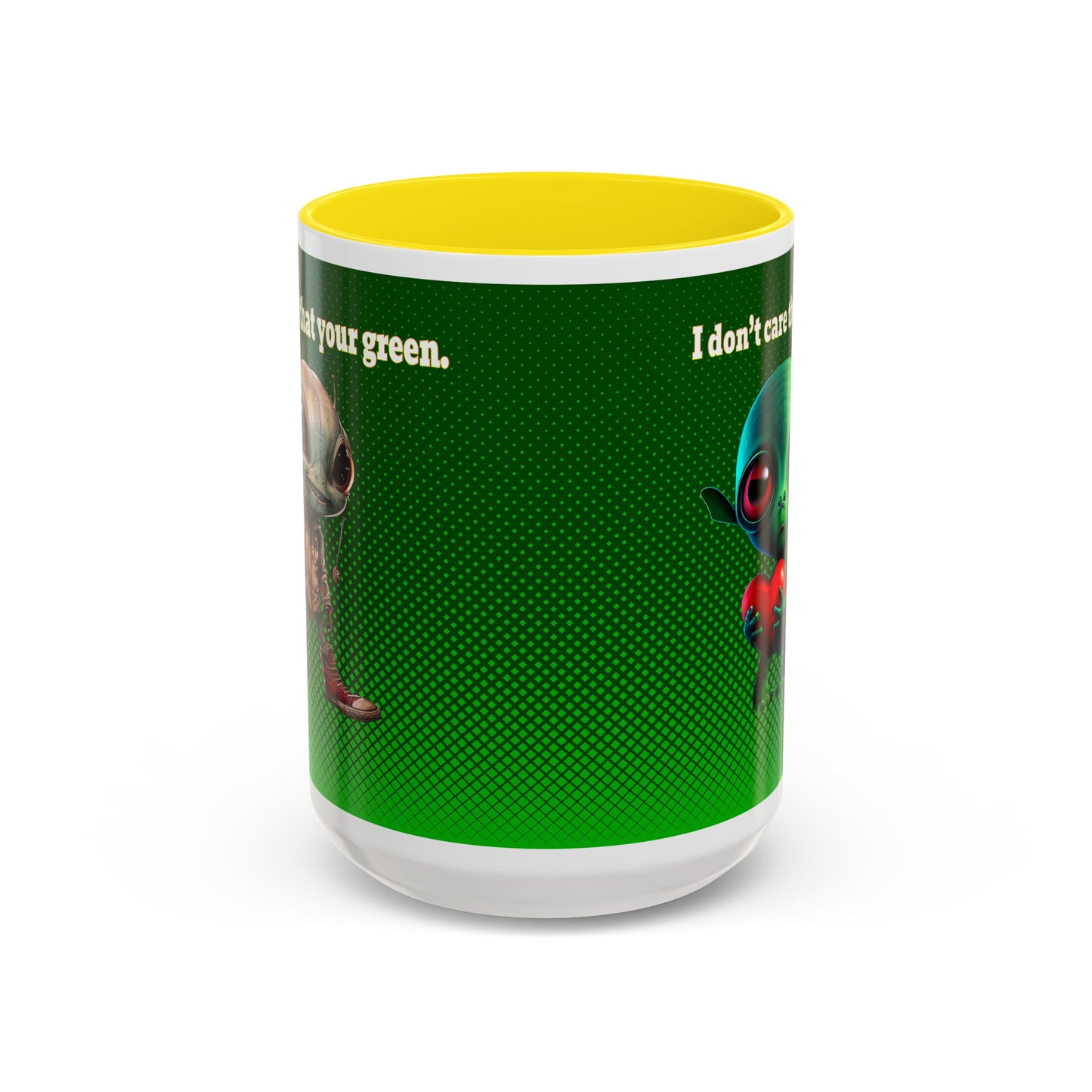 I don't care that your grey - Accent Mug (logo green)