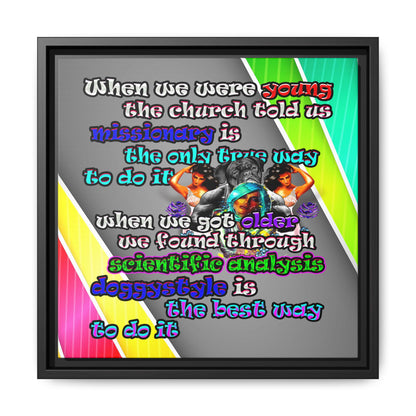doggystyle - framed canvas art (rainbow split)