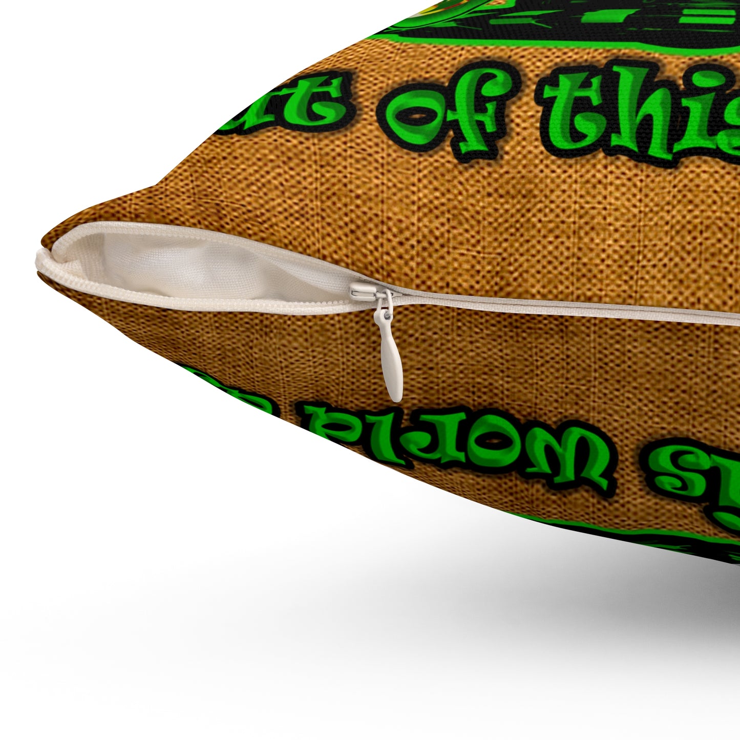 disc jockey - Spun Polyester Square Pillow - (dichromatic brown papyrus)