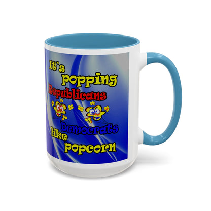 popping like popcorn - Accent Mug (blue-white wave)