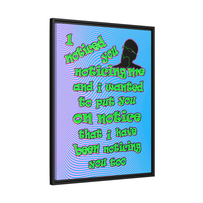 noticed you noticing - framed canvas art (light blue-purple wave)