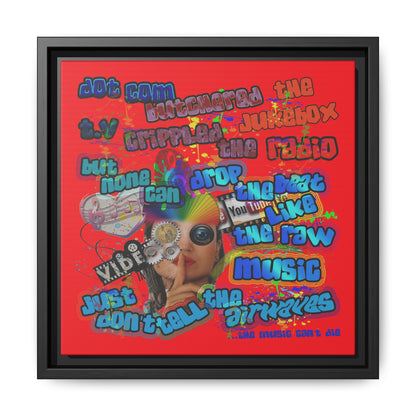 drop the beat - framed canvas art (red)