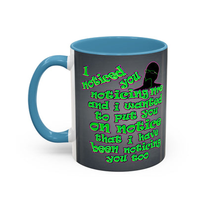 noticed you noticing - Accent Mug (grey-light grey)