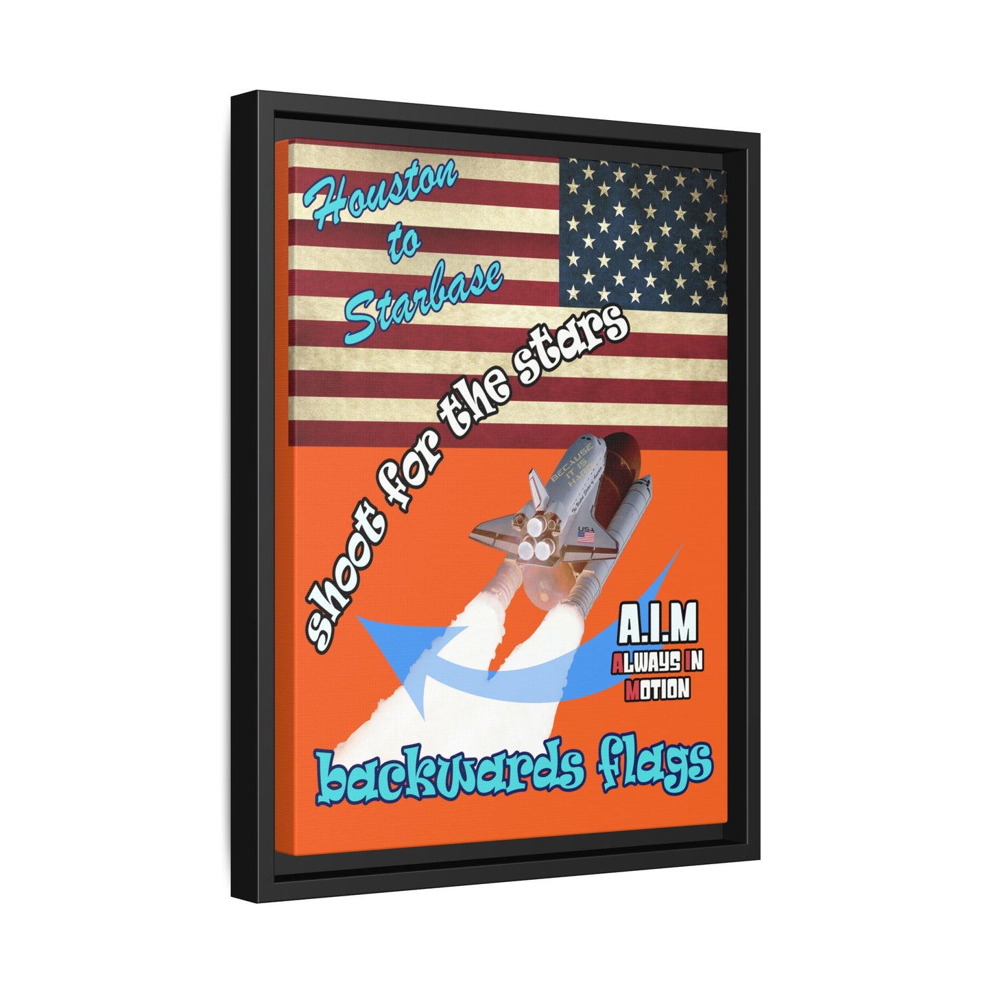 shoot for the stars - framed canvas art (orange)
