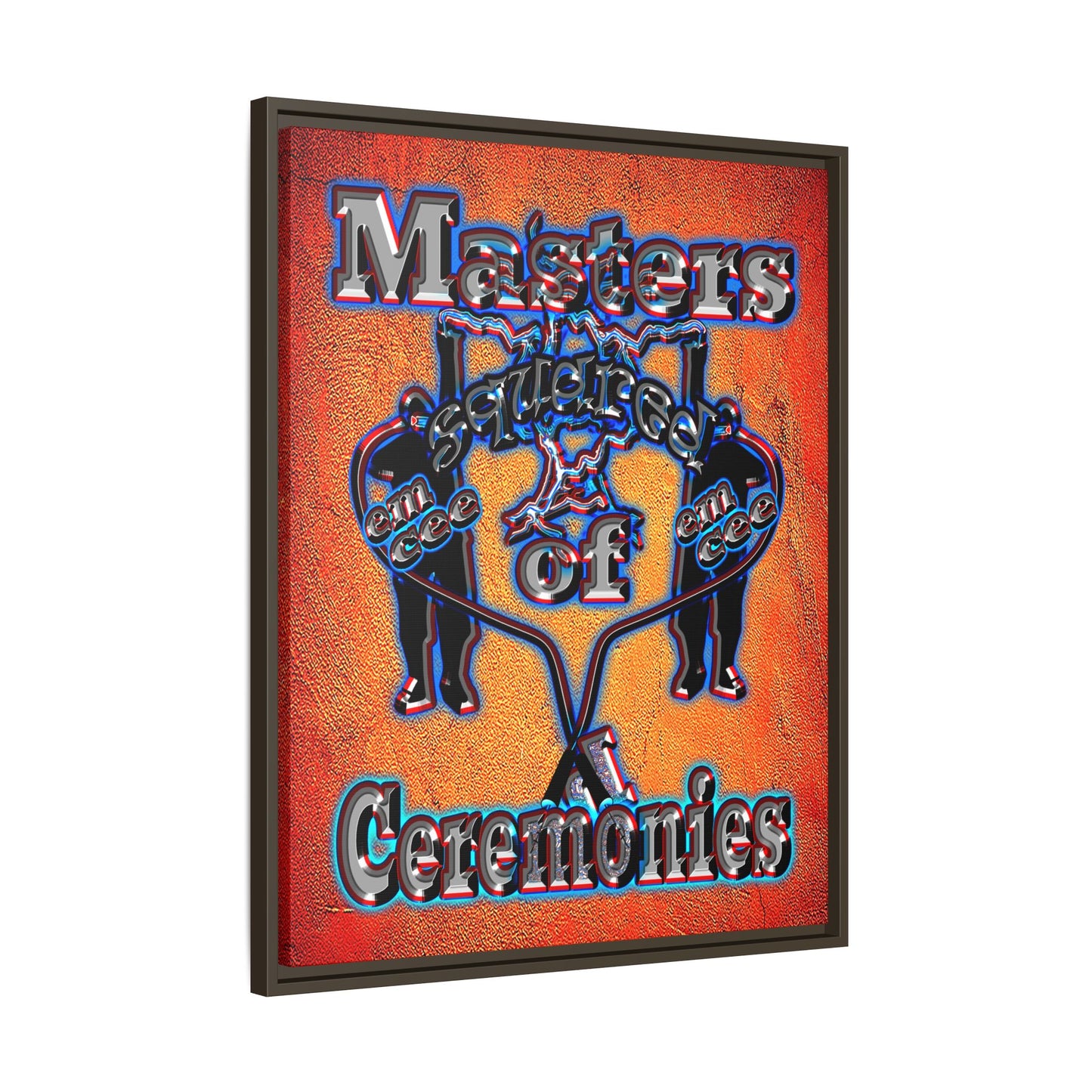 em cee squared - framed canvas art (burnt orange)