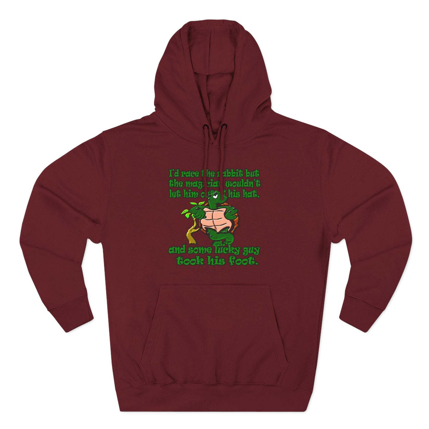 turtle race - Three-Panel Fleece Hoodie