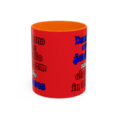 donkeys and elephants - Accent Mug (red)