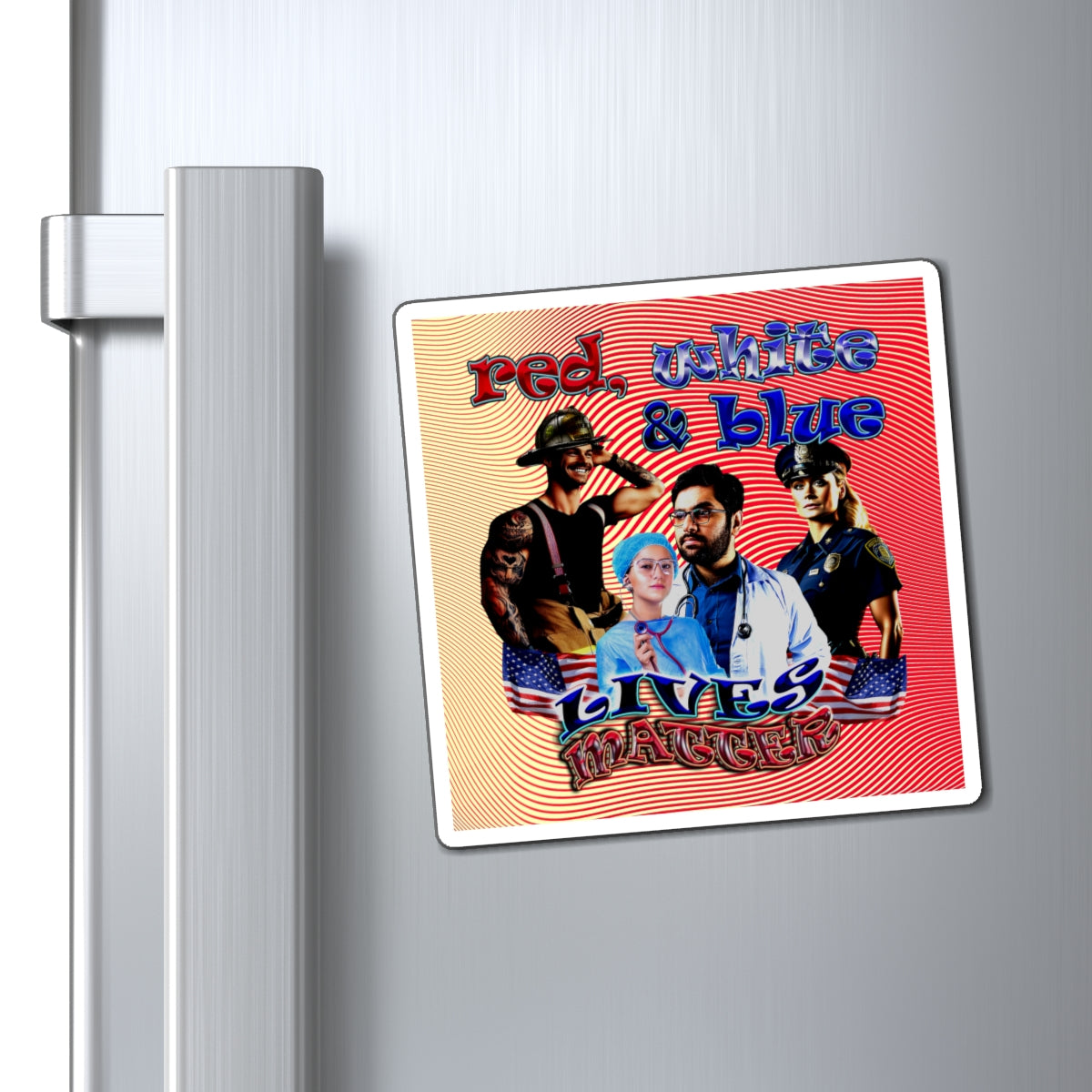 rw&b lives matter - Magnets - (yellow-orange wave)