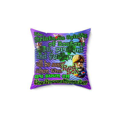 christmas spirits of boston - Faux Suede Square Pillow - (purple wave)