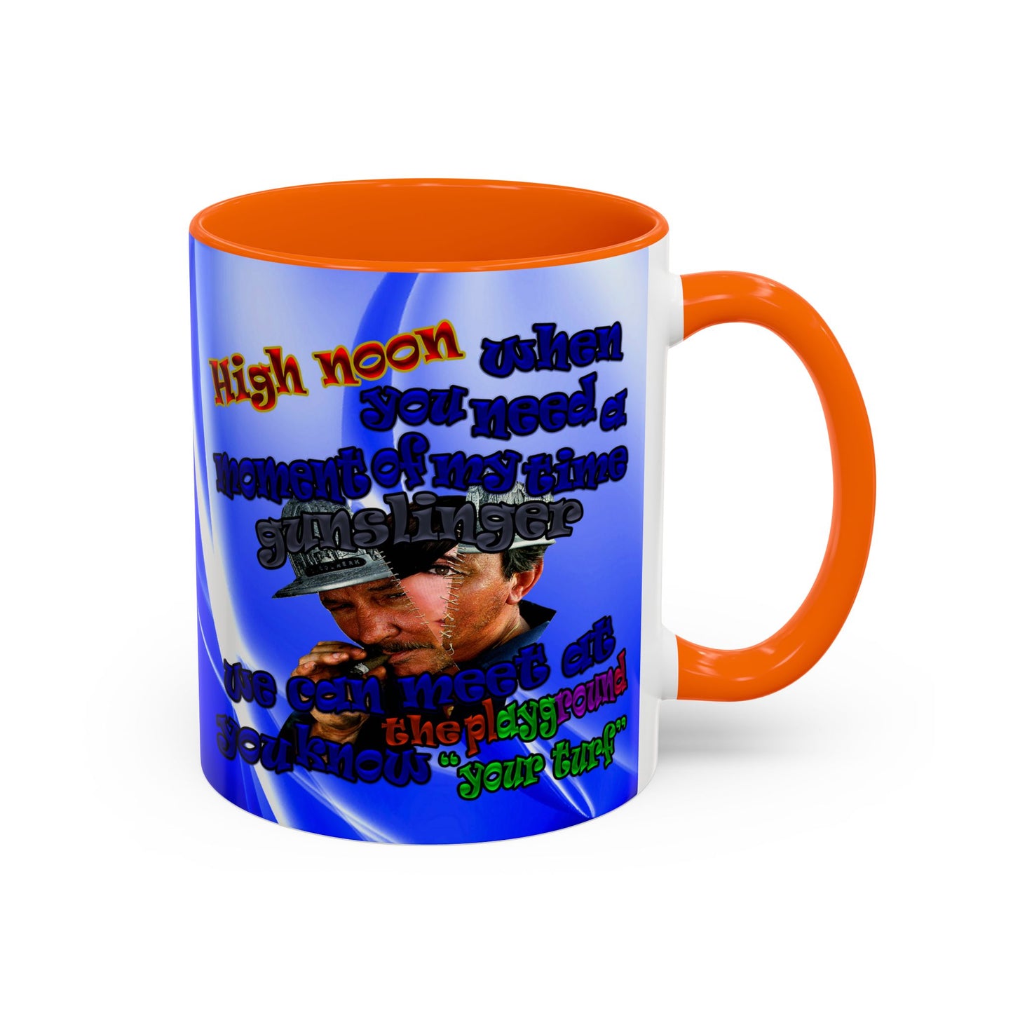 high noon - Accent Mug (blue-white wave)
