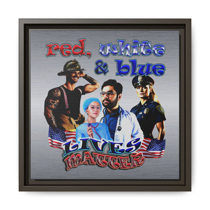 rw&b lives matter - framed canvas art (brushed nickel)