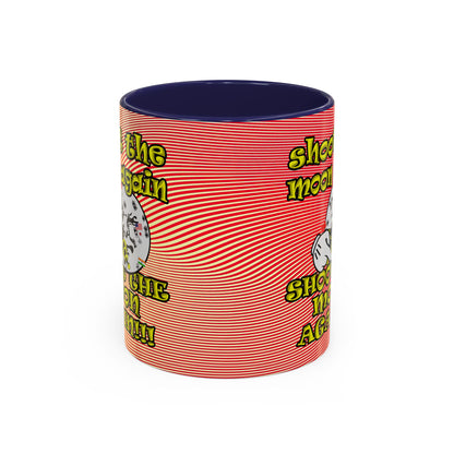 shoot the moon again - Accent Mug (yellow-orange wave)