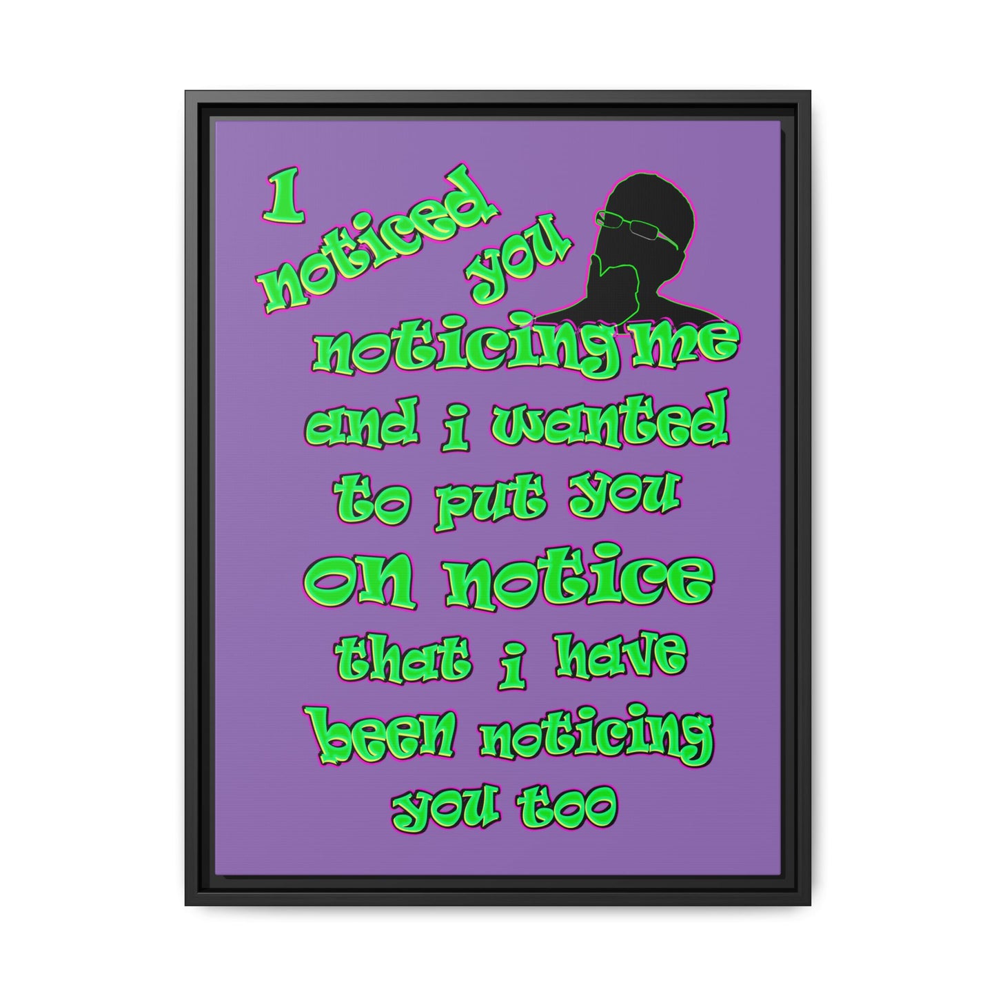 noticed you noticing - framed canvas art (light purple)
