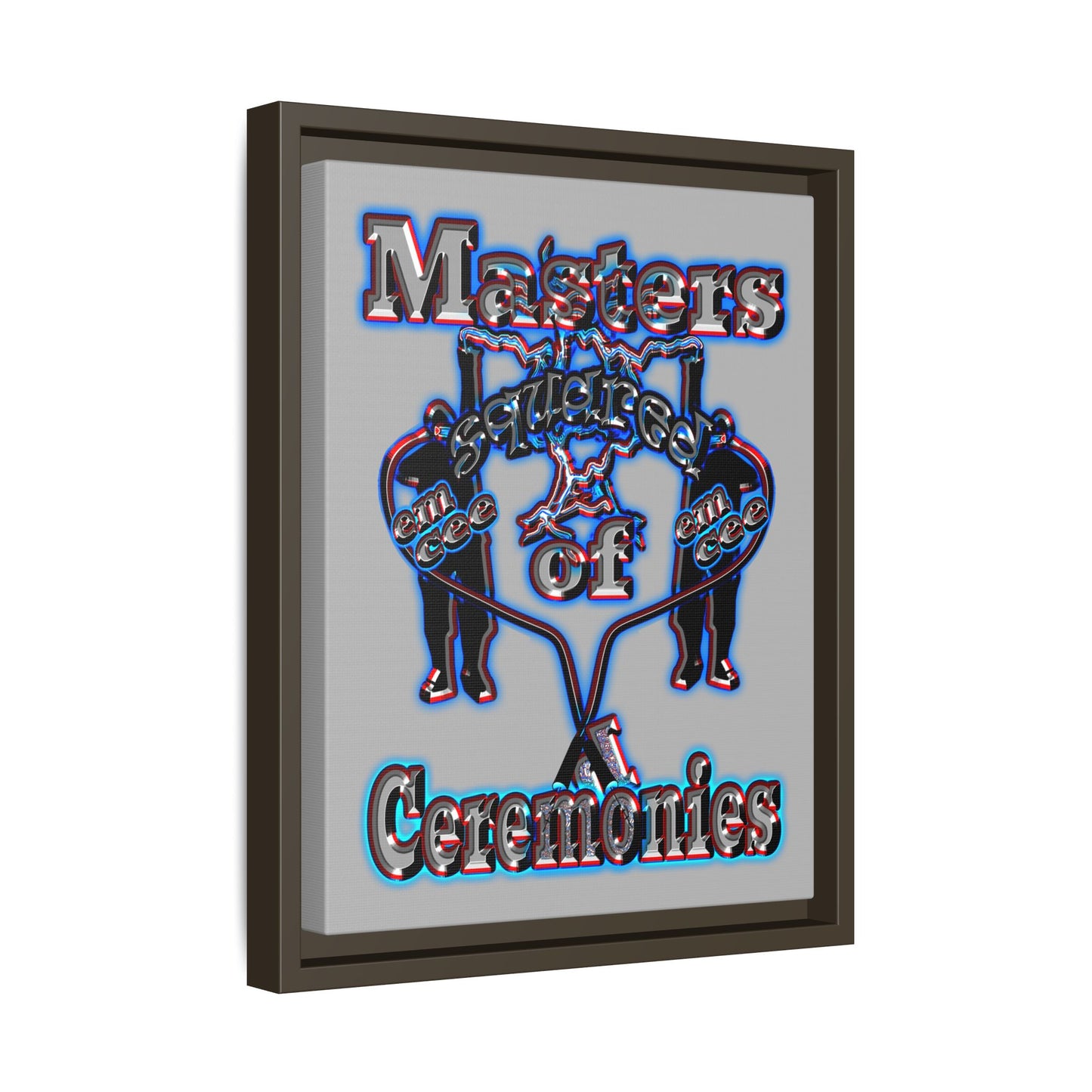 em cee squared - framed canvas art (light grey)