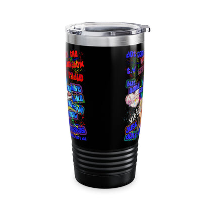 drop the beat - Ringneck Tumbler, 20oz (black)