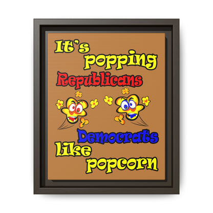 popping like popcorn - framed canvas art (light brown)
