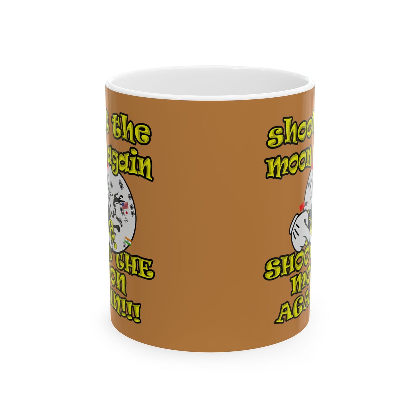 shoot the moon again - White Mug (light brown)