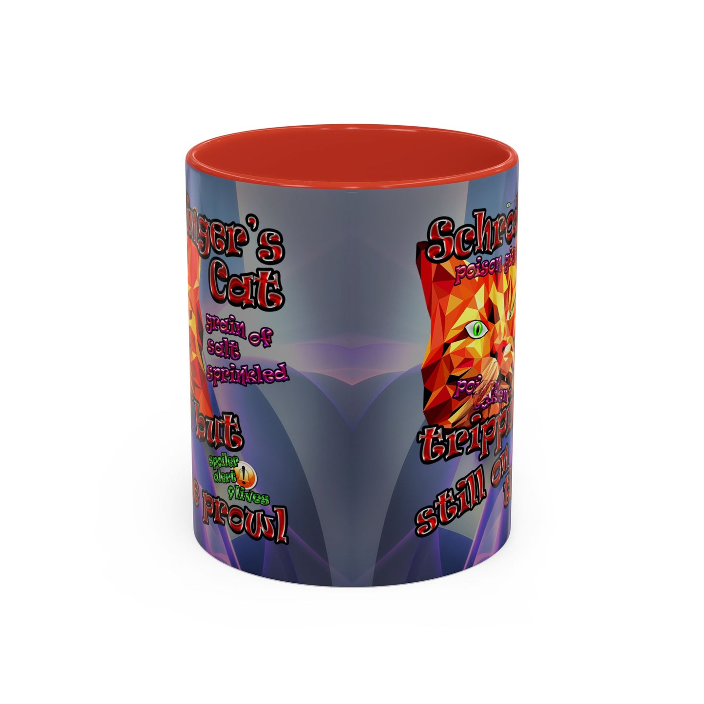 schrodinger's cat - Accent Mug (grey-pink wave)