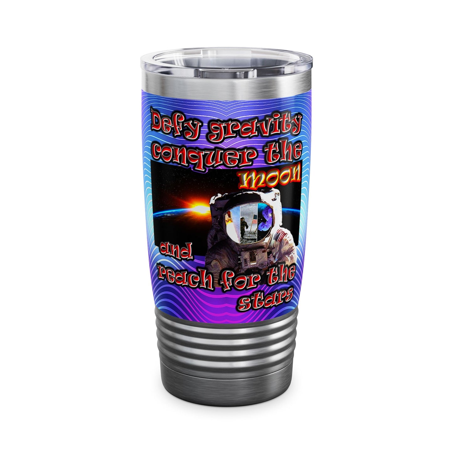defy conquer reach - Ringneck Tumbler, 20oz (purple wave)