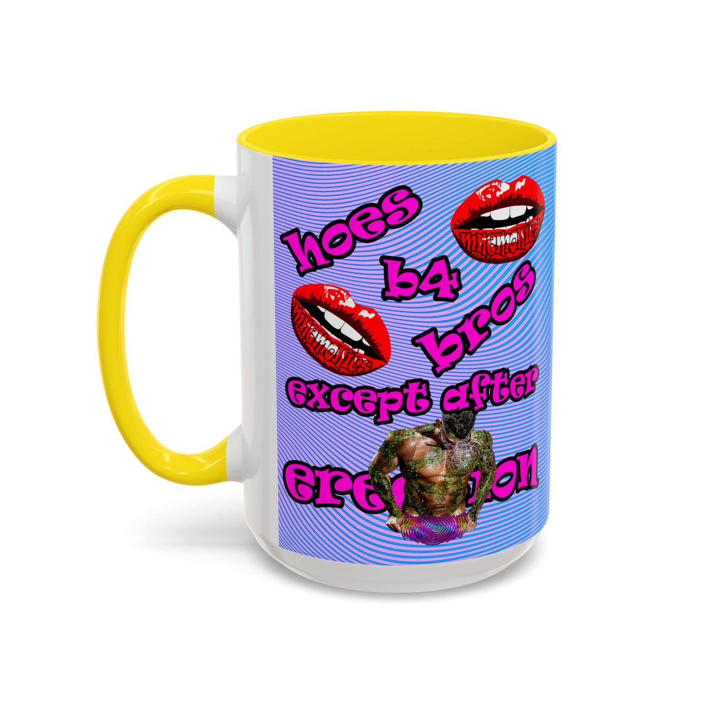hoes b4 bros - Accent Mug (light blue-purple wave)