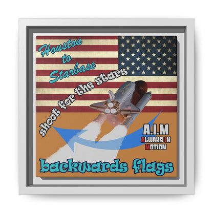 shoot for the stars - framed canvas art (light brown)