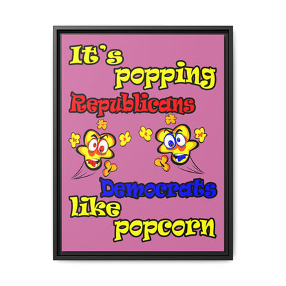 popping like popcorn - framed canvas art (light pink)