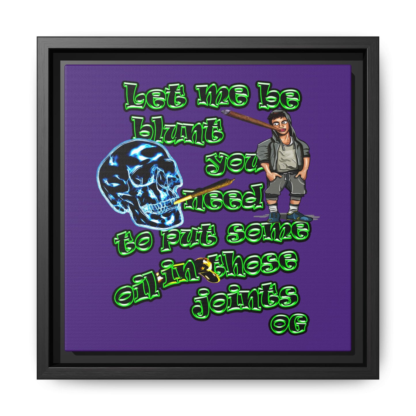 og - framed canvas art (purple)