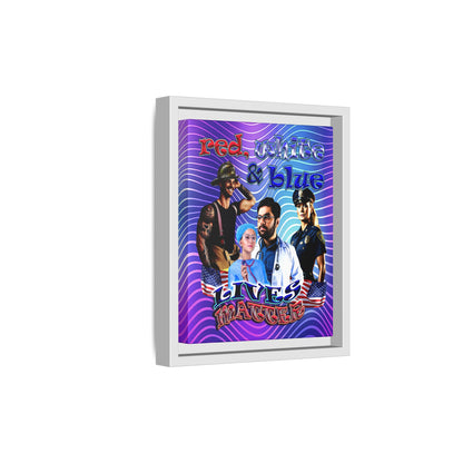 rw&b lives matter - framed canvas art (purple wave)
