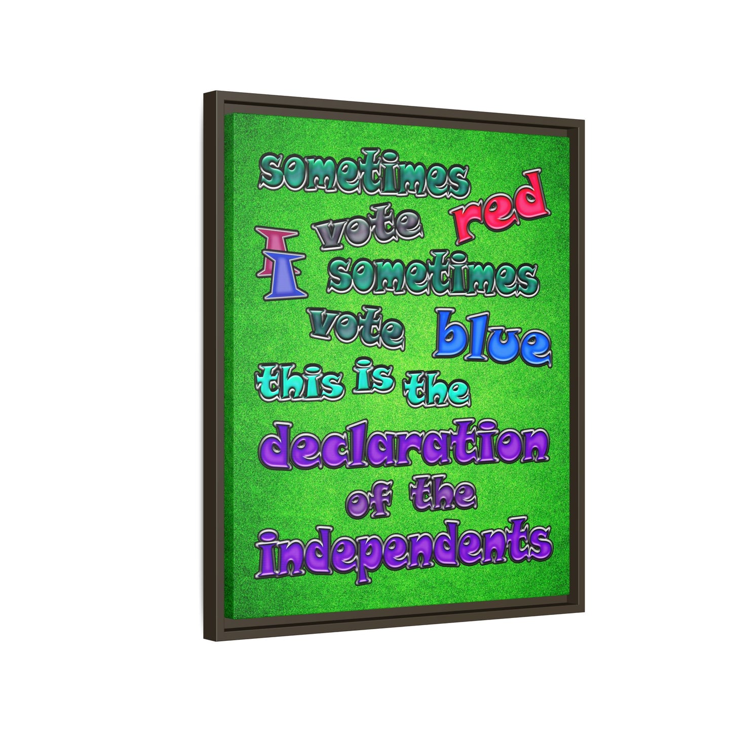 declaration of the independents - framed canvas art (green turf)