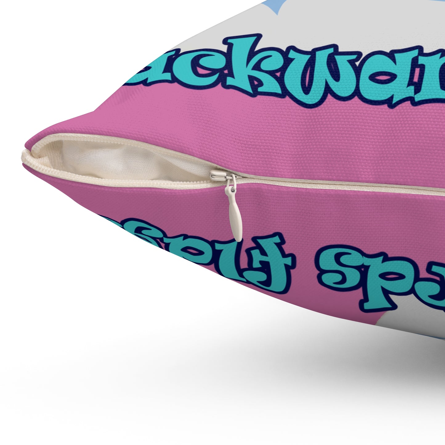 shoot for the stars - Spun Polyester Square Pillow - (light pink)