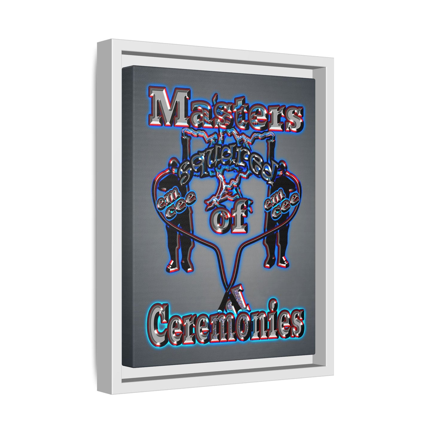 em cee squared - framed canvas art (grey-light grey)