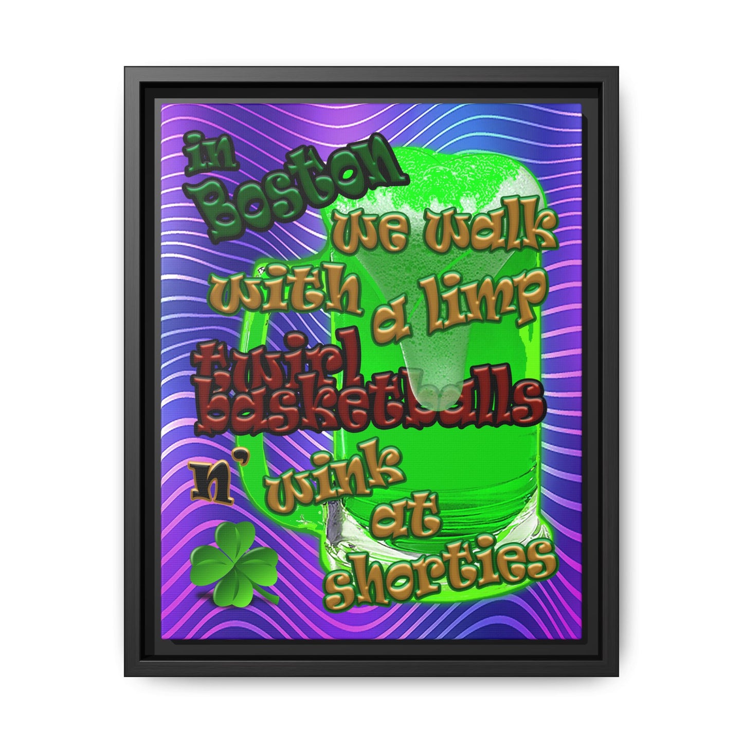 celtics logo - framed canvas art (purple wave)