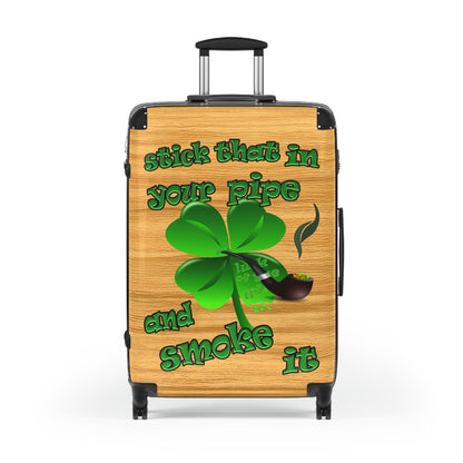 stick that in your pipe and smoke it - Suitcase (butterscotch wood finish)