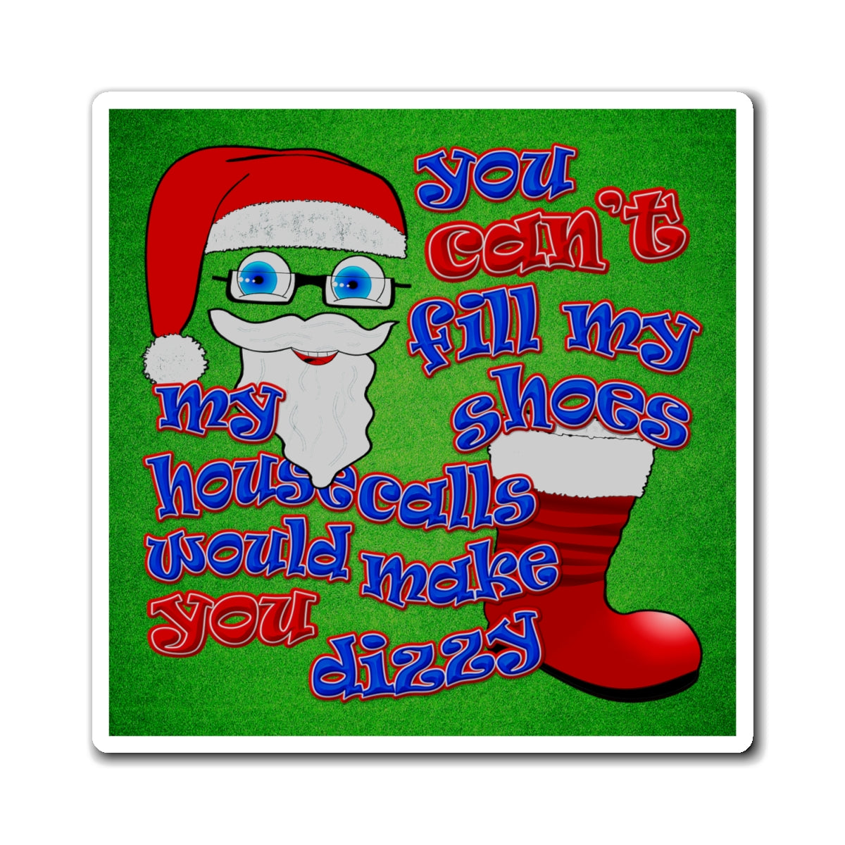 santa's shoes - Magnets - (green turf)