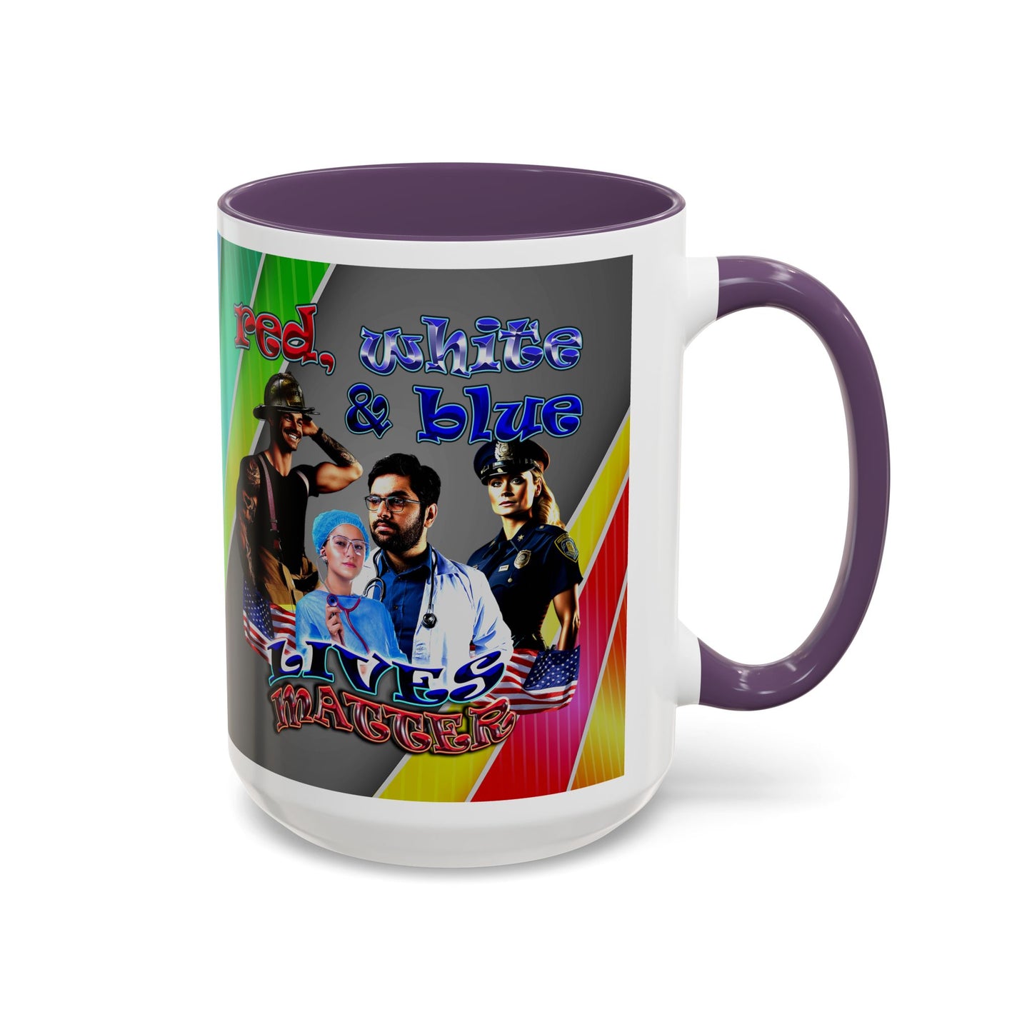 rw&b lives matter - Accent Mug (rainbow split)