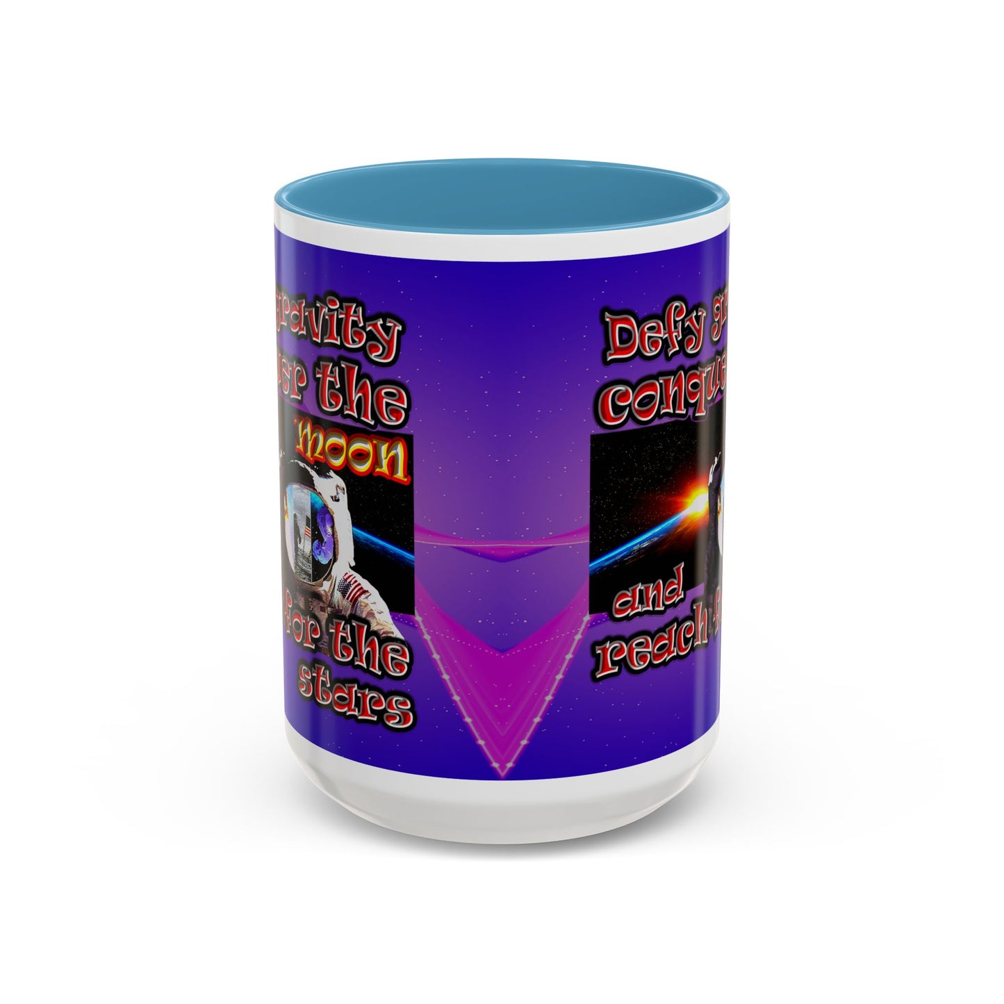 defy conquer reach - Accent Mug (purple-pink wave)