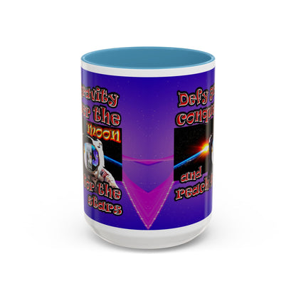defy conquer reach - Accent Mug (purple-pink wave)