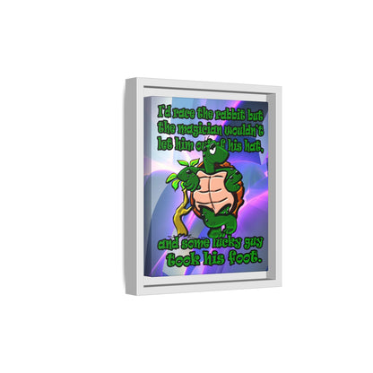 turtle race - framed canvas art (grey-pink wave)