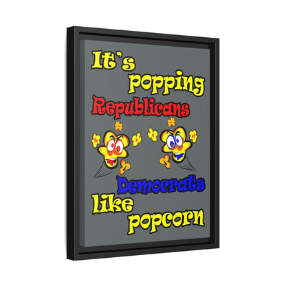 popping like popcorn - framed canvas art (dark grey)