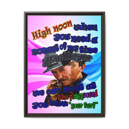 high noon - framed canvas art (light blue-pink wave)