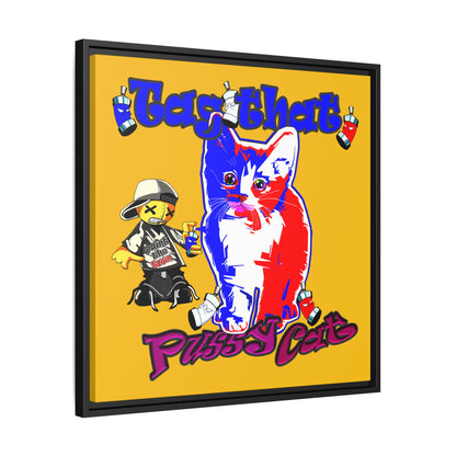 tag that - framed canvas art (yellow)