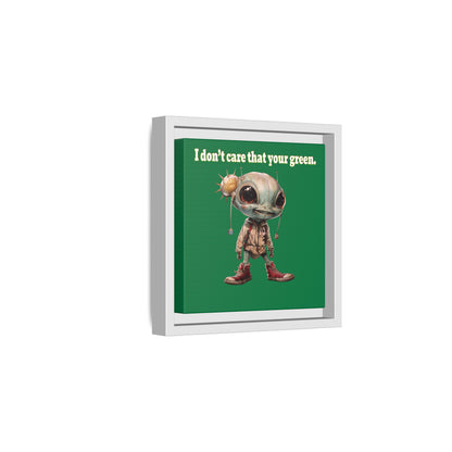 I don't care that your green - framed canvas art (dark green)