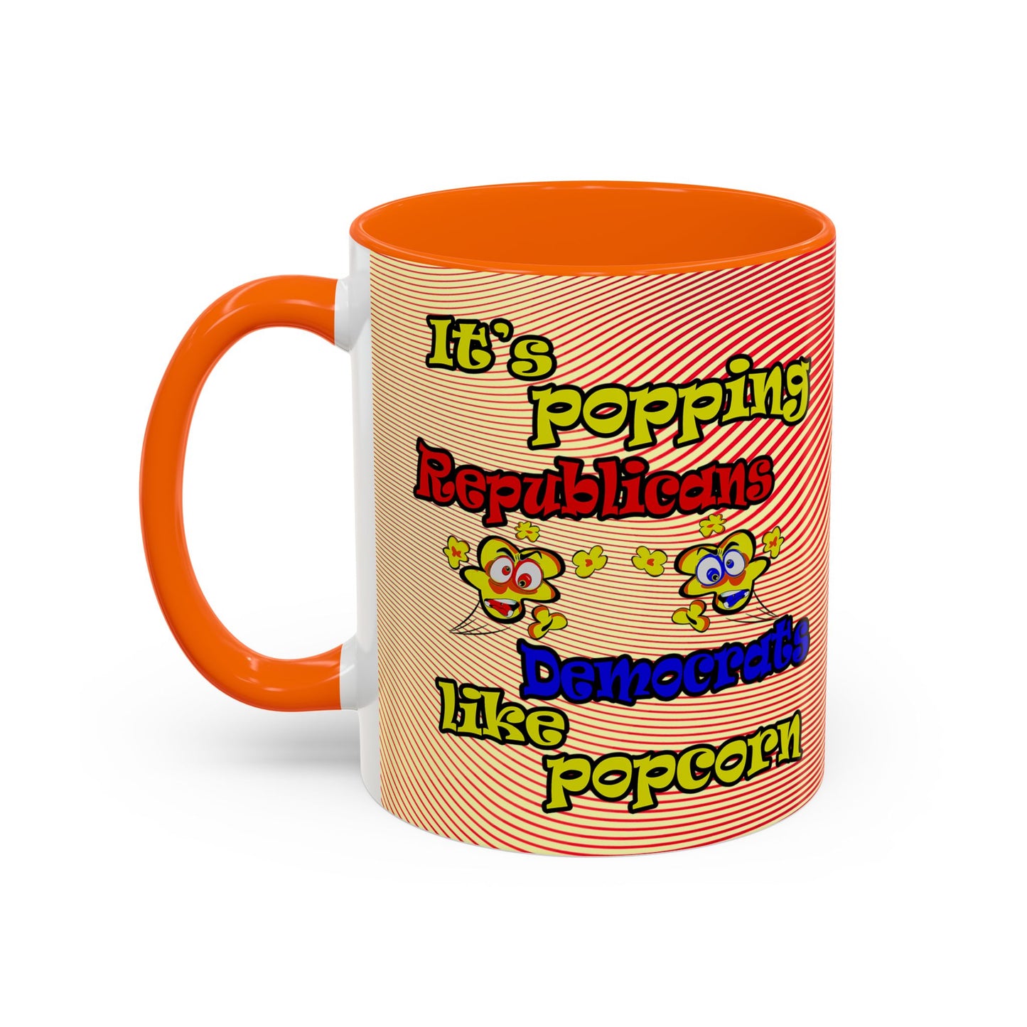 popping like popcorn - Accent Mug (yellow-orange wave)