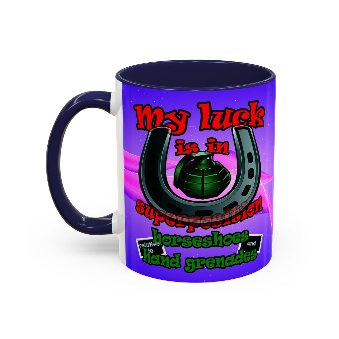 my luck - Accent Mug (purple-pink wave)