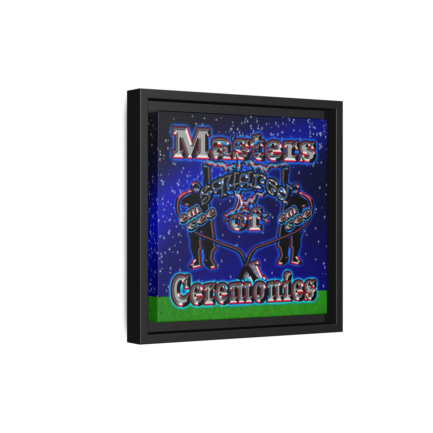 em cee squared - framed canvas art ('snoops' background)